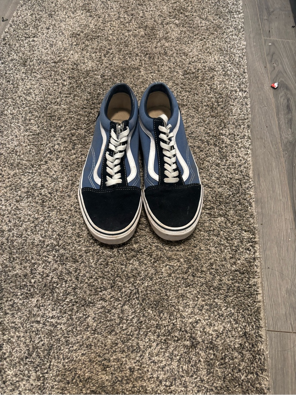 Vans Blue and Black Old Skool Low-Top Sneakers